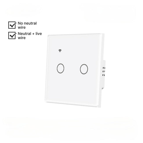 WiFi Smart Light Switch EU - No Neutral Wire Required, Touch Panel Wall Switch, Works with Alexa/Google/HomeKit, App & Voice Control, CE Certified