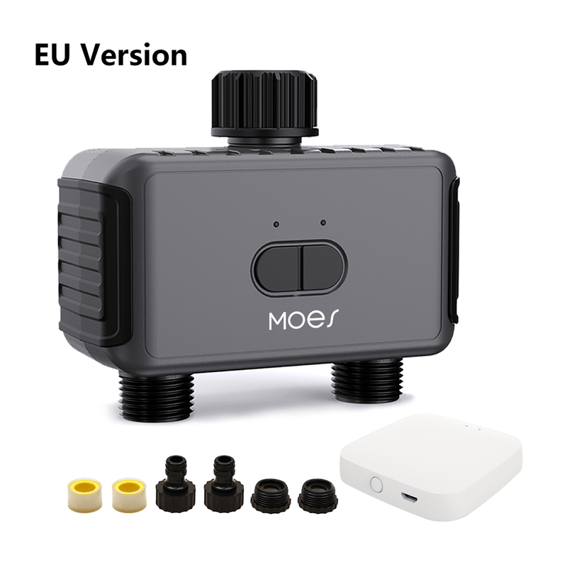 Bluetooth Smart Sprinkler Timer - Dual Outlet Water Timer with App Control, Programmable Irrigation System for Lawn & Garden (Weather Resistant, Battery Powered, Easy Installation)