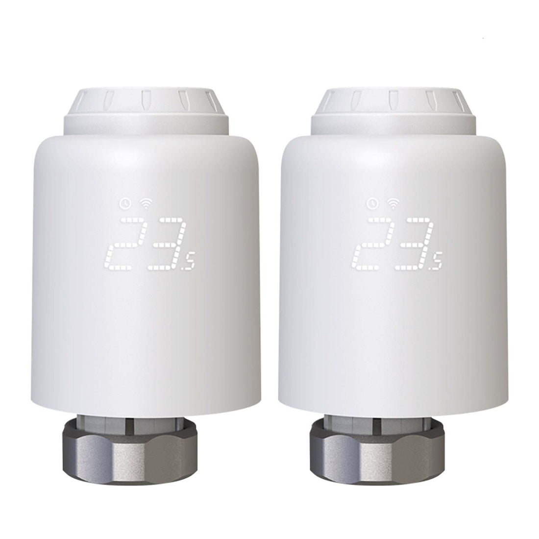 WiFi Smart Thermostatic Radiator Valve (TRV) - Programmable Heating Thermostat with Rotatable Screen, Anti-Scale Mode, Works with Alexa/Google Home, Digital Temperature Control