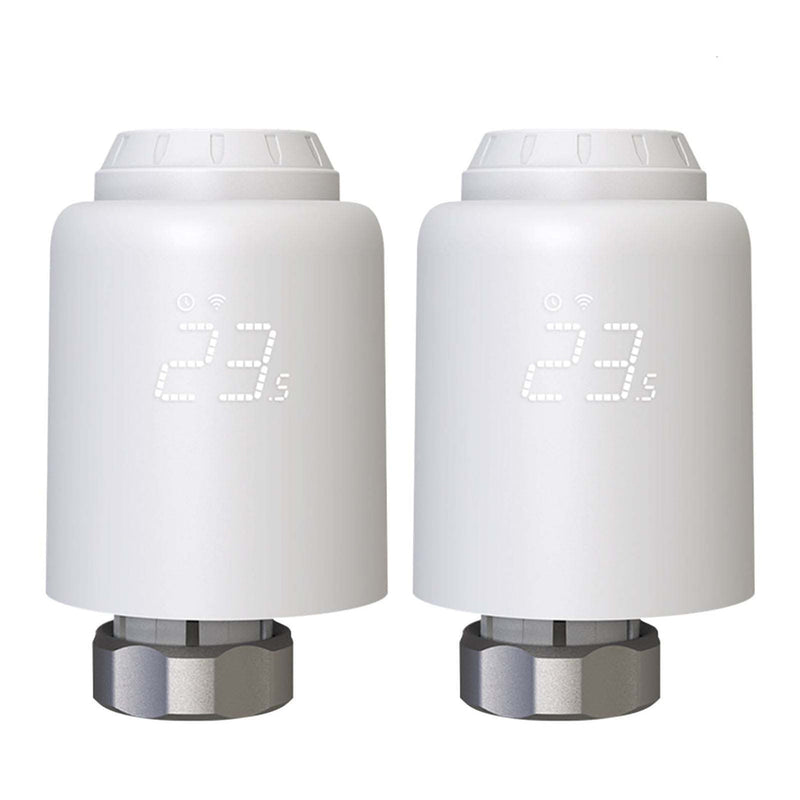 WiFi Smart Thermostatic Radiator Valve (TRV) - Programmable Heating Thermostat with Rotatable Screen, Anti-Scale Mode, Works with Alexa/Google Home, Digital Temperature Control