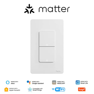 Matter Smart Light Switch US - WiFi Button Switch, Neutral Wire Required, Works with Alexa/Google/HomeKit (Matter Enabled), App & Voice Control, UL Certified