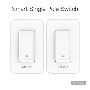 Smart WiFi Light Switch Single Pole, Neutral Wire Required 100-120V, Works with Alexa & Google Home, Push Button Control, No Hub Needed, Remote & Voice Control, FCC Certified (US Version)