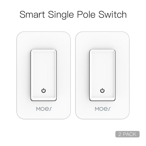 Smart WiFi Light Switch Single Pole, Neutral Wire Required 100-120V, Works with Alexa & Google Home, Push Button Control, No Hub Needed, Remote & Voice Control, FCC Certified (US Version)