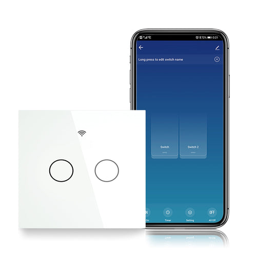 ZigBee 2 Way Smart Light Switch - Touch & Multi-Control Panel, Neutral Wire Optional, No Capacitor Needed, Works with Alexa/Google Home, EU Version (Requires ZigBee Hub)