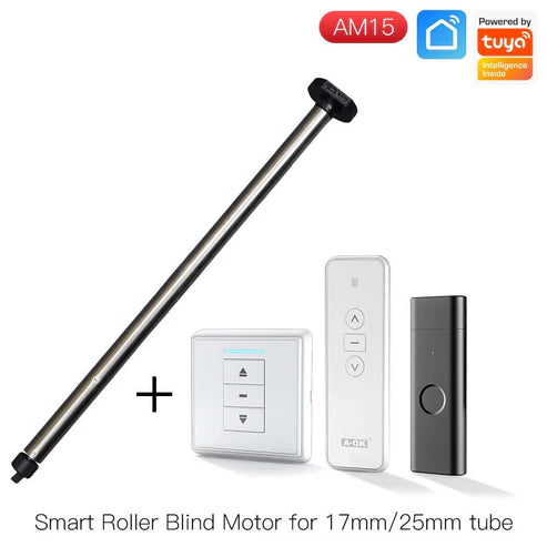 Rechargeable Tubular Roller Blind Motor with RF433 Remote Control – Battery-Powered Smart Motor for Roller Shades, Electric Window Blinds, Automatic Shutter System (Compatible with 28-45mm Tubes)