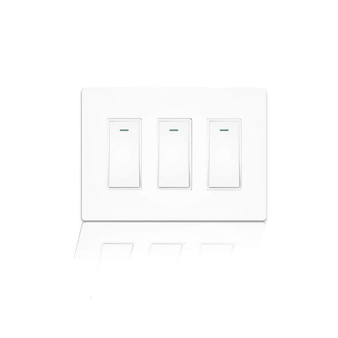 WiFi Smart In-Wall Light Switch 2/3/4 Gang, Compatible with Alexa & Google Home, No Hub Required, Touch Panel Push Button, Remote Control & Timer, Neutral Wire Needed, FCC Certified (US Version)