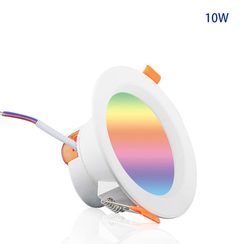 MOES ZigBee Smart Downlight, Round Recessed RGB+CCT (2700K-6500K), Dimmable LED Spot Light, Works with Alexa/Google/SmartThings, Party Lighting, 5W/7W, Voice & App Control