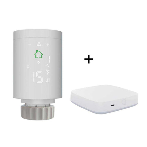 MOES Smart Thermostatic Radiator Valve TRV TS0601 - ZigBee LCD Curved Screen Heating, Battery Powered, Works with Alexa/Google Home/Tuya, Programmable Temperature Control