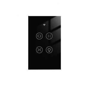 WiFi Curtain Light Switch, RF433 Smart Touch Switch for Curtain Lights, Glass Panel Design, Single Pole, Neutral Wire Required, Compatible with Alexa & Google Home (US Version)