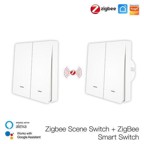 Smart ZigBee Scene Push Button Switch - Single Pole, Neutral Wire Optional, No Capacitor Needed, Works with Alexa/Google Home, Hub Required for Smart Lighting Control