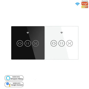 Smart Curtain Switch WiFi & RF433 - Single Pole Neutral Wire Required, Compatible with Roller Shutters, Blinds, Motorized Curtains - Works with Alexa/Google Home (EU Standard)