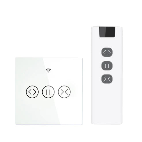 Smart Curtain Switch WiFi & RF433 - Single Pole Neutral Wire Required, Compatible with Roller Shutters, Blinds, Motorized Curtains - Works with Alexa/Google Home (EU Standard)
