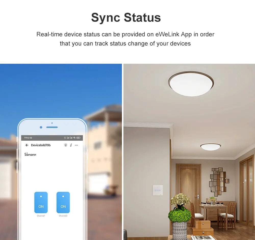 SONOFF T2UK3C TX Smart WiFi Touch Switch - 3 Gang White Wall Panel, Works with Alexa/Google Home/IFTTT, RF & Smart Home Edge Compatible, No Hub Required