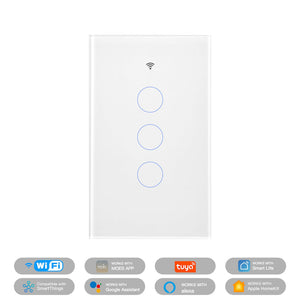 WiFi Smart Light Switch – Glass Panel Touch, Neutral Wire Required, US Standard, Works with Alexa/Google Home