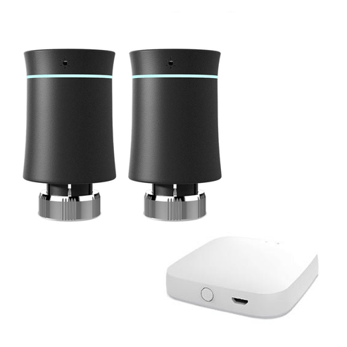 MOES ZigBee Smart Radiator Thermostatic Valve (BRT-100 Mini) - Tuya Compatible WiFi TRV for Home Heating - Energy Saving Soft Touch Design - Works with Alexa/Google Home - White & Black (2 Styles)