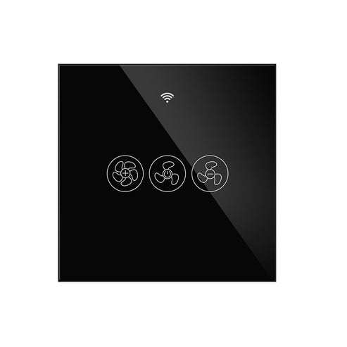 WiFi & RF433 Smart Ceiling Fan Switch - Single Pole EU Version, Touch Control, Neutral Wire Required, Works with Alexa/Google Home, No Hub Needed for Remote Control