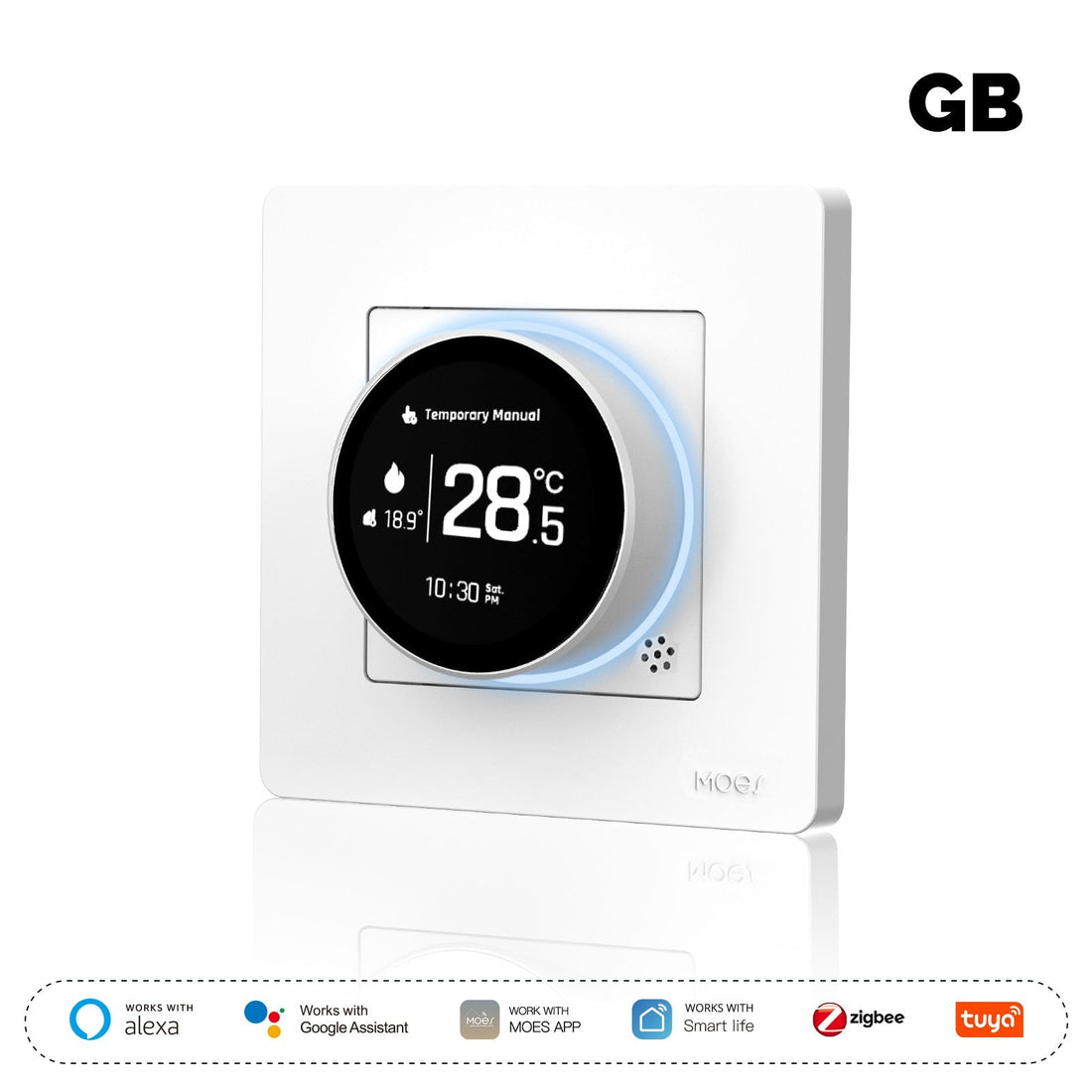 ZigBee Star Ring Smart Thermostat Temperature Controller - for Water Boiler & Electric Heating Systems | Works with Alexa, Google Home & SmartThings | Programmable Schedule, Energy Saving | DIY Installation (120V/240V)