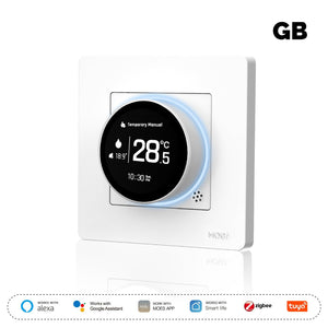 ZigBee Star Ring Smart Thermostat Temperature Controller - for Water Boiler & Electric Heating Systems | Works with Alexa, Google Home & SmartThings | Programmable Schedule, Energy Saving | DIY Installation (120V/240V)