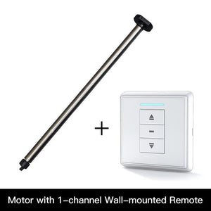 Rechargeable Tubular Roller Blind Motor with RF433 Remote Control – Battery-Powered Smart Motor for Roller Shades, Electric Window Blinds, Automatic Shutter System (Compatible with 28-45mm Tubes)