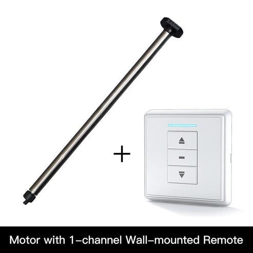 Rechargeable Tubular Roller Blind Motor with RF433 Remote Control – Battery-Powered Smart Motor for Roller Shades, Electric Window Blinds, Automatic Shutter System (Compatible with 28-45mm Tubes)