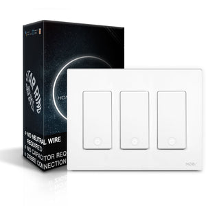 MOES Star Ring ZigBee Smart Light Switch - No Neutral Wire Required (No Capacitor Needed), Single Pole, Works with Alexa/Google/SmartThings, Touch Control, Hub Required