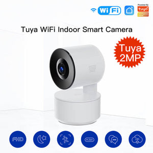 Tuya Smart WiFi PTZ Camera Indoor - 1080P Auto Tracking Security Camera with AI Human Detection, 360° Pan/Tilt, Night Vision, 2-Way Audio, Works with Alexa/Google Home, SD Card/Cloud Storage