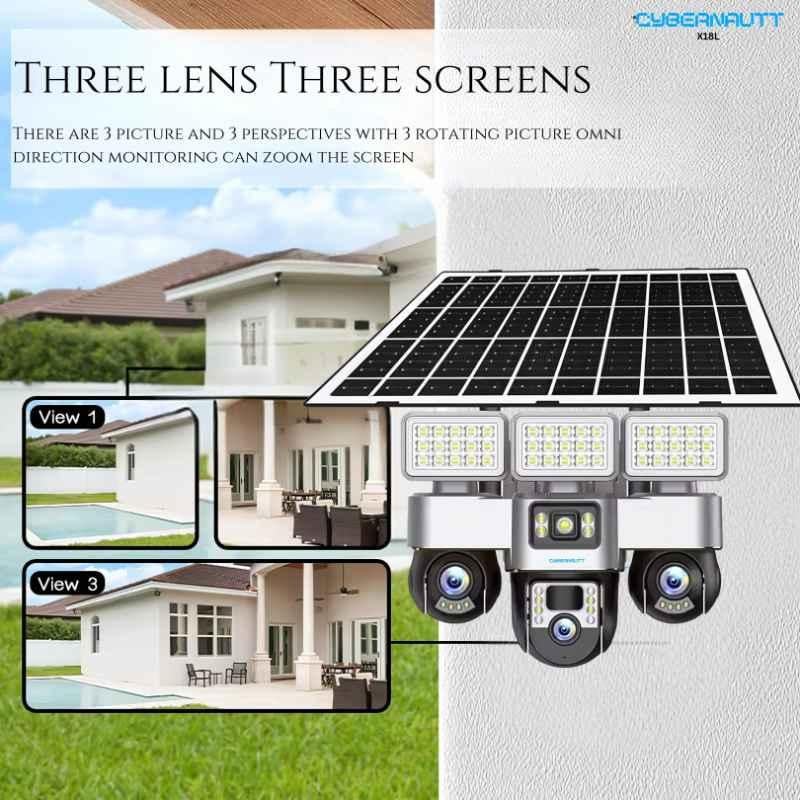 8MP Dual-Lens Solar & Battery 4G Security Camera – Human/Motion Detect, 2-Way Audio, Alarm, Supports Up to 128 GB SD