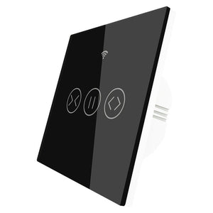 Smart Curtain Switch WiFi & RF433 - Touch Control for Blinds/Roller Shutters, Single Pole, Neutral Wire Required, Works with Alexa/Google Home, Tuya/Smart Life App Compatible (EU Standard)