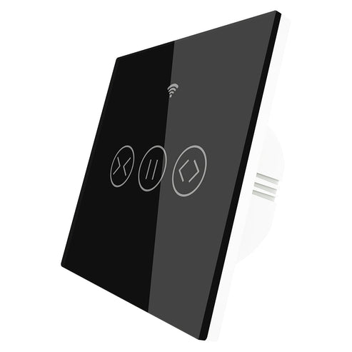 Smart Curtain Switch WiFi & RF433 - Touch Control for Blinds/Roller Shutters, Single Pole, Neutral Wire Required, Works with Alexa/Google Home, Tuya/Smart Life App Compatible (EU Standard)
