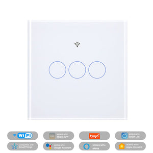 Matter Smart Light Switch EU - WiFi Enabled, Glass Panel Touch, Works with Alexa/Google/HomeKit (Matter Compatible), Neutral Wire Required, CE Certified, White
