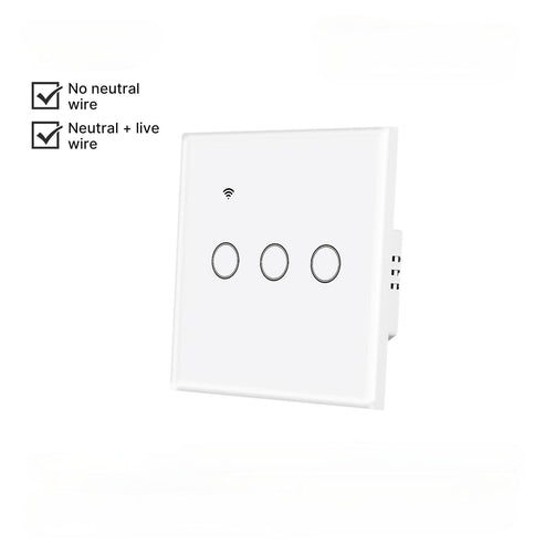 WiFi Smart Light Switch EU - No Neutral Wire Required, Touch Panel Wall Switch, Works with Alexa/Google/HomeKit, App & Voice Control, CE Certified