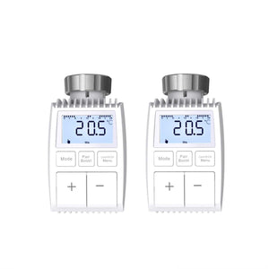 Smart Programmable Radiator Thermostatic Valve - Tuya ZigBee 3.0 WiFi Actuator with Round LED Screen - Works with Alexa/Google Home - Energy Saving Temperature Controller for Smart Heating System