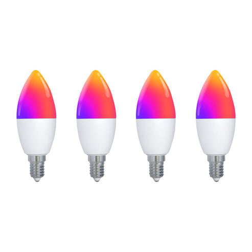 Tuya Matter Smart Bulb E14, RGB+CCT Color Changing (2700K-6500K), WiFi & Matter Compatible, Works with Alexa/Google/HomeKit, Dimmable Candle LED Light, Voice & App Control, 5W 16 Million Colors