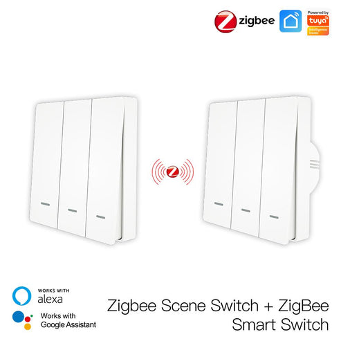 Smart ZigBee Scene Push Button Switch - Single Pole, Neutral Wire Optional, No Capacitor Needed, Works with Alexa/Google Home, Hub Required for Smart Lighting Control