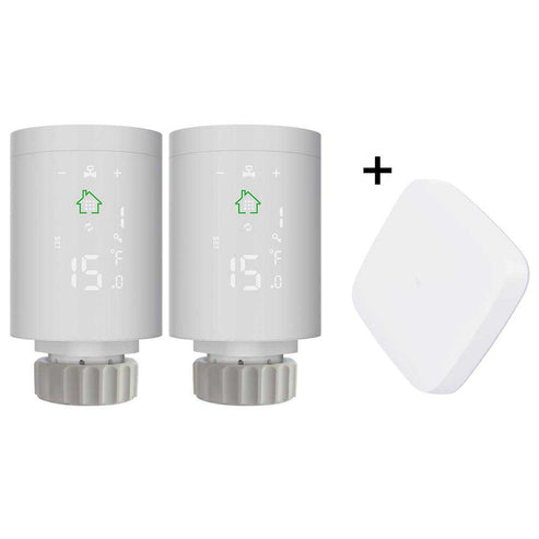 MOES Smart Thermostatic Radiator Valve TRV TS0601 - ZigBee LCD Curved Screen Heating, Battery Powered, Works with Alexa/Google Home/Tuya, Programmable Temperature Control