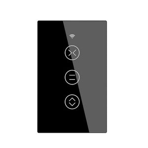 WiFi & RF433 Smart Curtain Switch - Touch Control for Blinds/Roller Shutters, Single Pole, Neutral Wire Required, Works with Alexa & Google Home, Smart Life/Tuya App (US Standard)