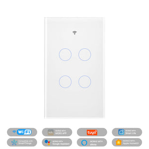 WiFi Smart Light Switch – Glass Panel Touch, Neutral Wire Required, US Standard, Works with Alexa/Google Home