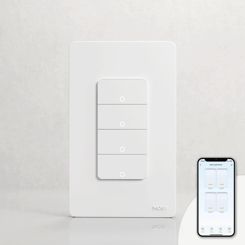 WiFi Smart Light Switch - 1/2/3/4 Gang Multi-Switch, Works with Alexa/Google Home, App & Voice Control, No Hub Required, Neutral Wire Required