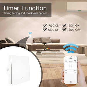 WiFi RF433 Smart Light Switch, 2-Way Multi-Control, No Neutral Wire Required, Compatible with Alexa & Google Home, Remote Control & App Control, EU Standard