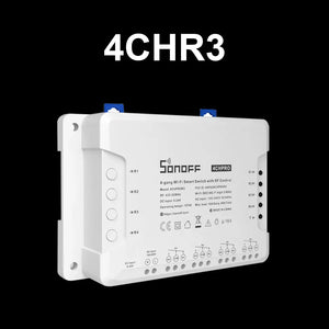 SONOFF 4CHPROR3 WiFi Smart Switch - 4 Gang DIY Relay Module, Self-Locking/Inching Mode, 9-23V DC & 100-240V AC, Works with Alexa & Google Home, eWeLink App Control