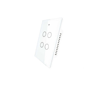 WiFi & RF433 Smart Light Switch - Touch Panel Wall Switch, Single Pole 1/2/3/4 Gang, Works with Alexa/Google Home, 220V US Version, No Neutral Wire Required, Remote Control
