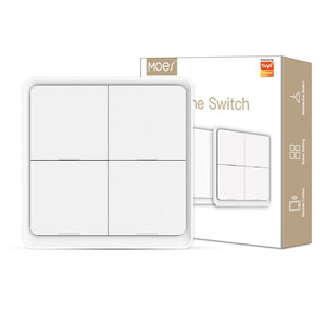 ZigBee Light Switch, Battery-Powered Wireless Smart Switch, Multi-Control Push Button for Smart Home, Scene Switches, Compatible with Alexa, Google Home, Hub Required (No Wiring Needed)