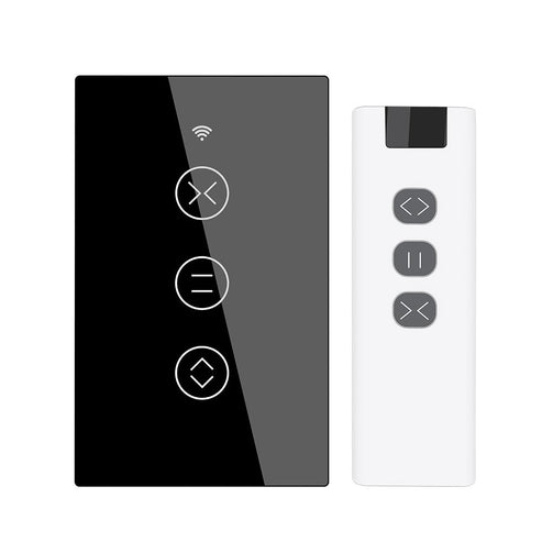 WiFi & RF433 Smart Curtain Switch - Touch Control for Blinds/Roller Shutters, Single Pole, Neutral Wire Required, Works with Alexa & Google Home, Smart Life/Tuya App (US Standard)