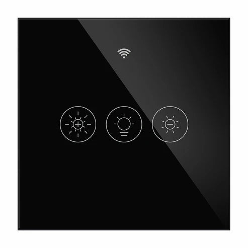 WiFi Smart Light Dimmer Switch – RF433 Remote Control, Glass Touch Panel, Compatible with Alexa & Google Home, Voice Control, Timer Function, EU Standard (No Hub Required)