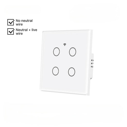 WiFi Smart Light Switch EU - No Neutral Wire Required, Touch Panel Wall Switch, Works with Alexa/Google/HomeKit, App & Voice Control, CE Certified