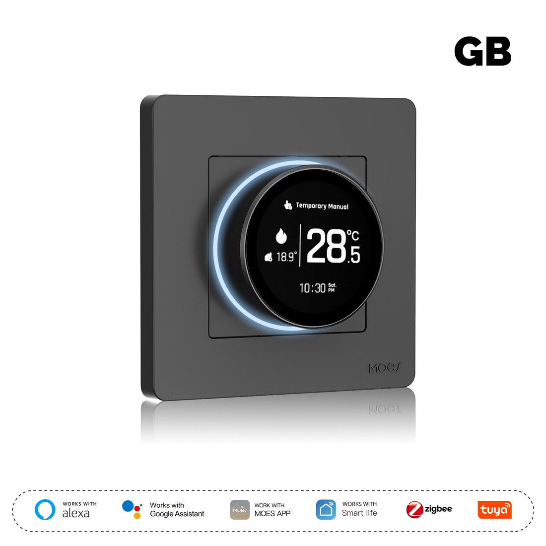 ZigBee Star Ring Smart Thermostat Temperature Controller - for Water Boiler & Electric Heating Systems | Works with Alexa, Google Home & SmartThings | Programmable Schedule, Energy Saving | DIY Installation (120V/240V)