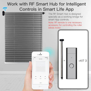 Rechargeable Tubular Roller Blind Motor with RF433 Remote Control – Battery-Powered Smart Motor for Roller Shades, Electric Window Blinds, Automatic Shutter System (Compatible with 28-45mm Tubes)