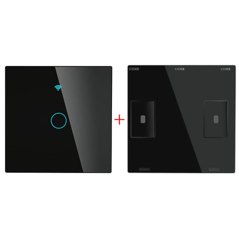 RF433 Smart Wireless Wall Switch - Glass Panel Touch Transmitter, Multi-Control Remote, EU Standard, No Wiring Needed, Compatible with Lights/Fans/Appliances (433MHz Frequency)
