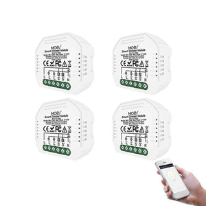 WiFi Smart Dimmer Switch Module - 2 Gang LED Dimmable Relay, Works with Alexa/Google Home, No Hub Required, DIY Installation, 0-100% Smooth Dimming, Smart Life/Tuya App (120-250V)