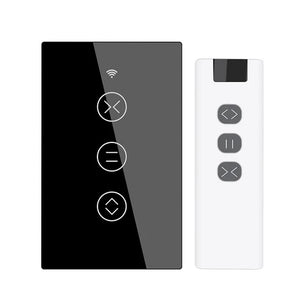 Smart Curtain Switch WiFi & RF433 – Touch Control Roller Shutter Blinds Switch, Single Pole, Neutral Wire Required, Works with Alexa & Google Home, No Hub Required (US Standard)